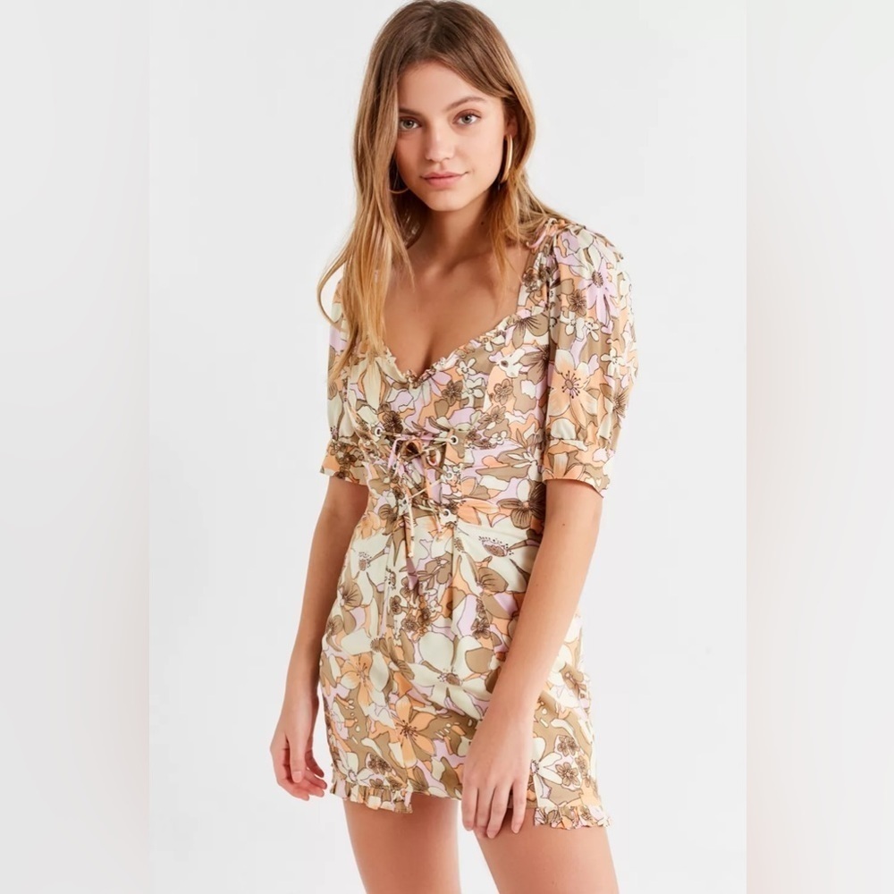 🎀 For Love & Lemons Renata Lace-Up Dress large